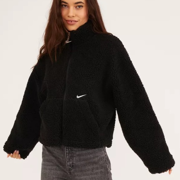 Nike | Jackets u0026 Coats | Nike Black Sherpa Jacket | Poshmark